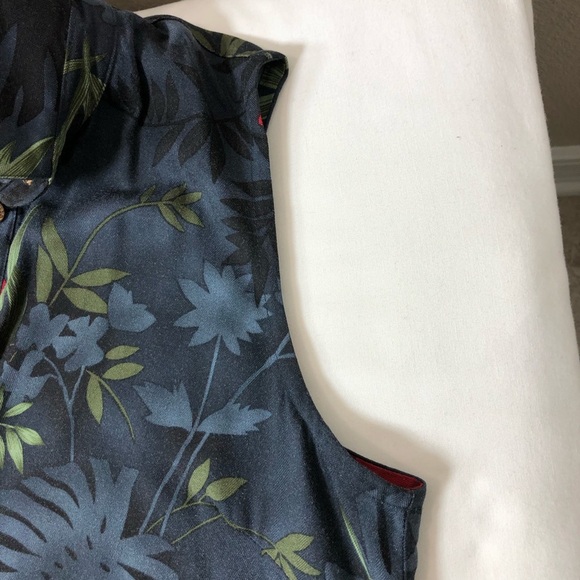 Caribbean Joe Rayon Collar Sleeveless 1/4 Buttoned Hawaiian Floral Maxi Dress M - Picture 3 of 16